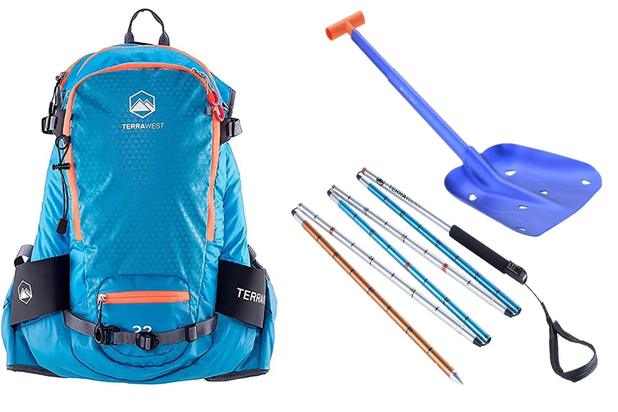 TerraWest Core Avalanche Kit,Ski Backpack Including Recco &amp; Removable Back Pr...