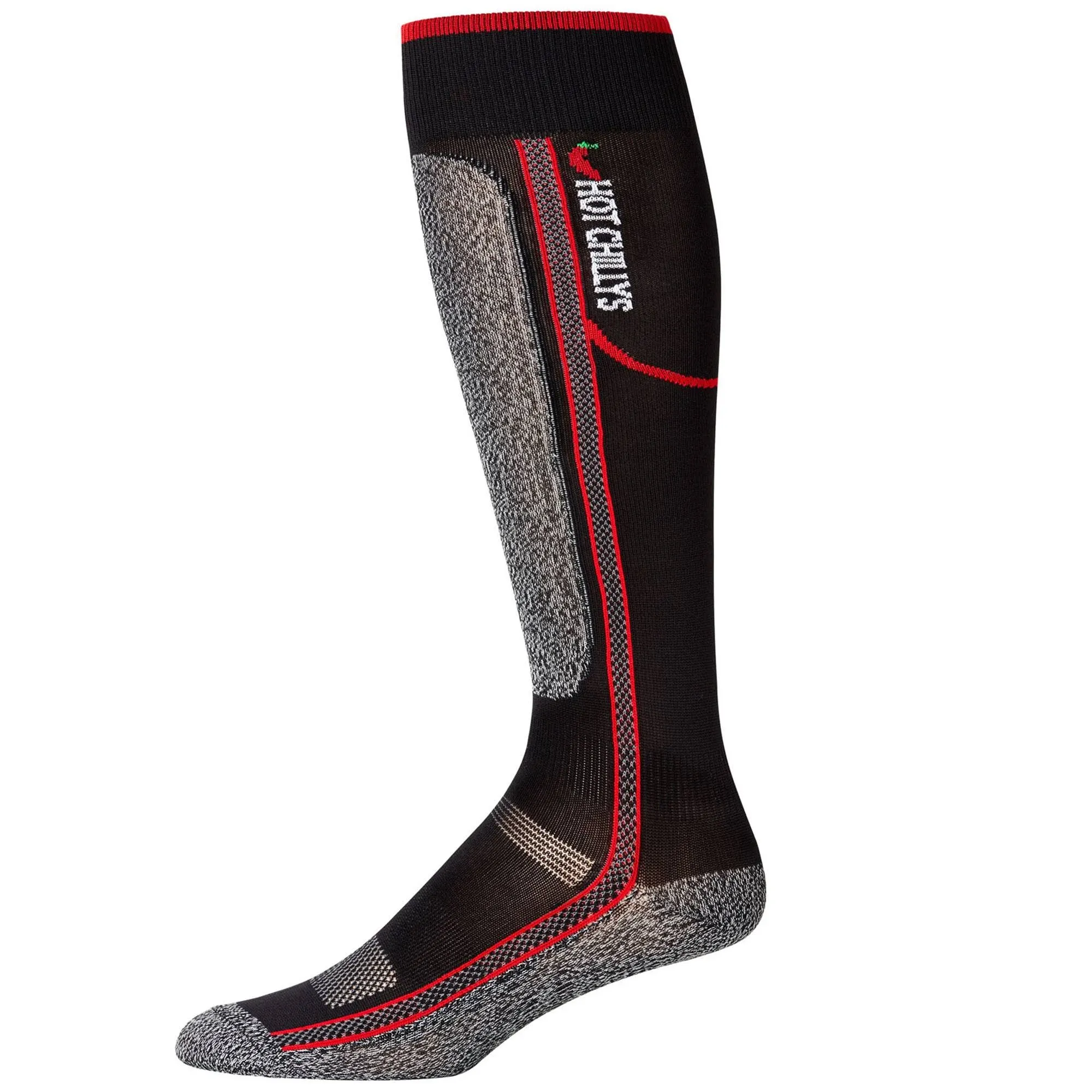 Hot Chillys Elite Heat Low Volume Sock - Men's L Black/Red