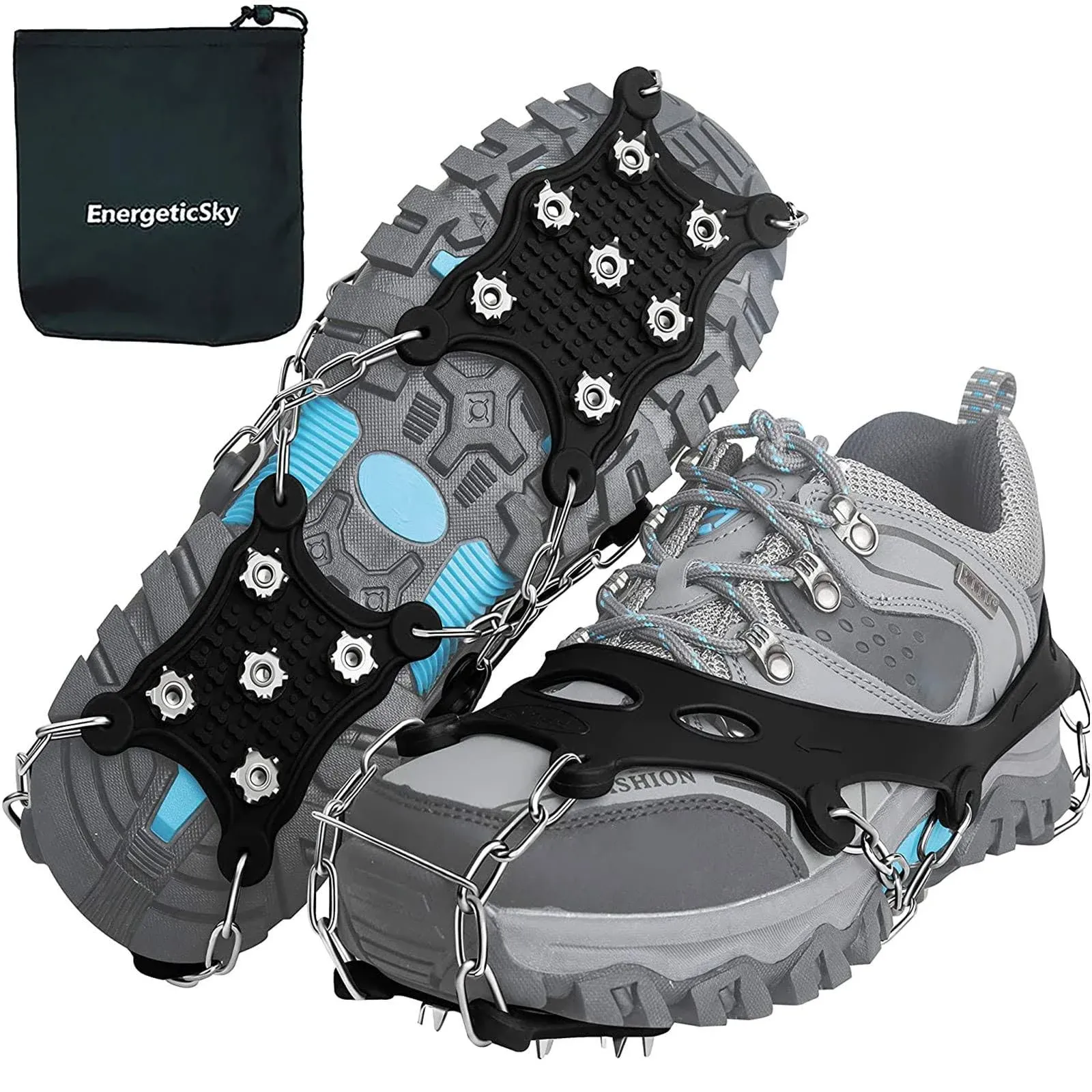 EnergeticSky Ice Cleats Spikes Crampons and Tread for Snow & Ice,The Only ...