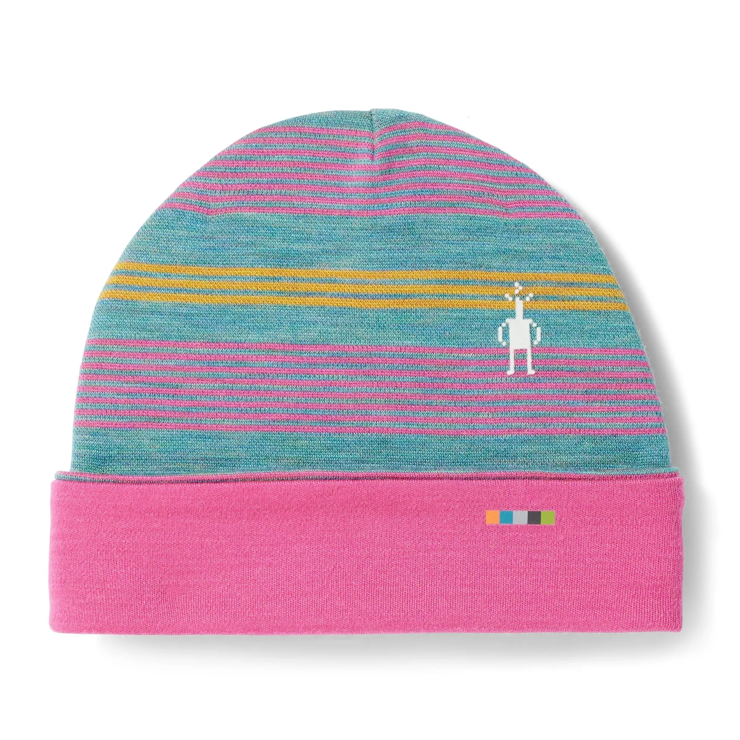 Smartwool Thermal Merino Reversible Cuffed Beanie - Kids' Cascade Multi Stripe, L/XL