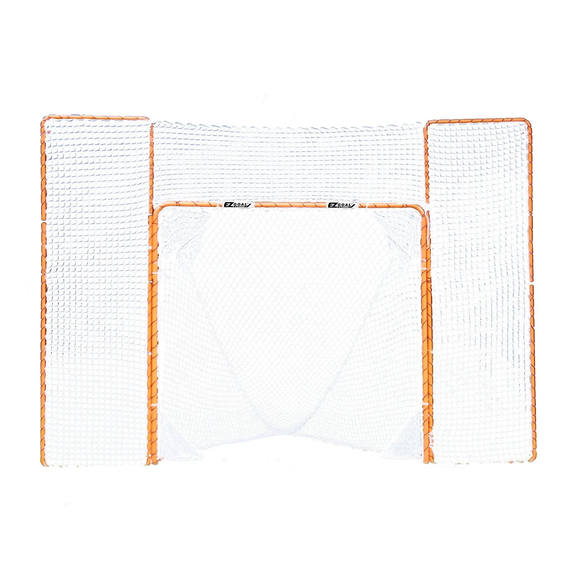 Ezgoal Lacrosse Folding Goal with Backstop and Targets Orange