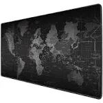 Benvo Extended Mouse Pad Large Gaming Mouse Pad- 35.4x15.7x0.12 inch Computer Keyboard Mouse Mat Non-Slip Mousepad Rubber Base and Stitched Edges for Game Players, Office, Study World Map Design