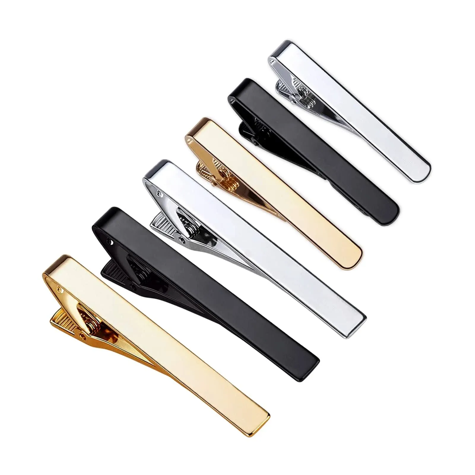 Classic Style Men's Tie Clips, Viaky Neck Ties Necktie Bar Pinch Clip with Gold ...