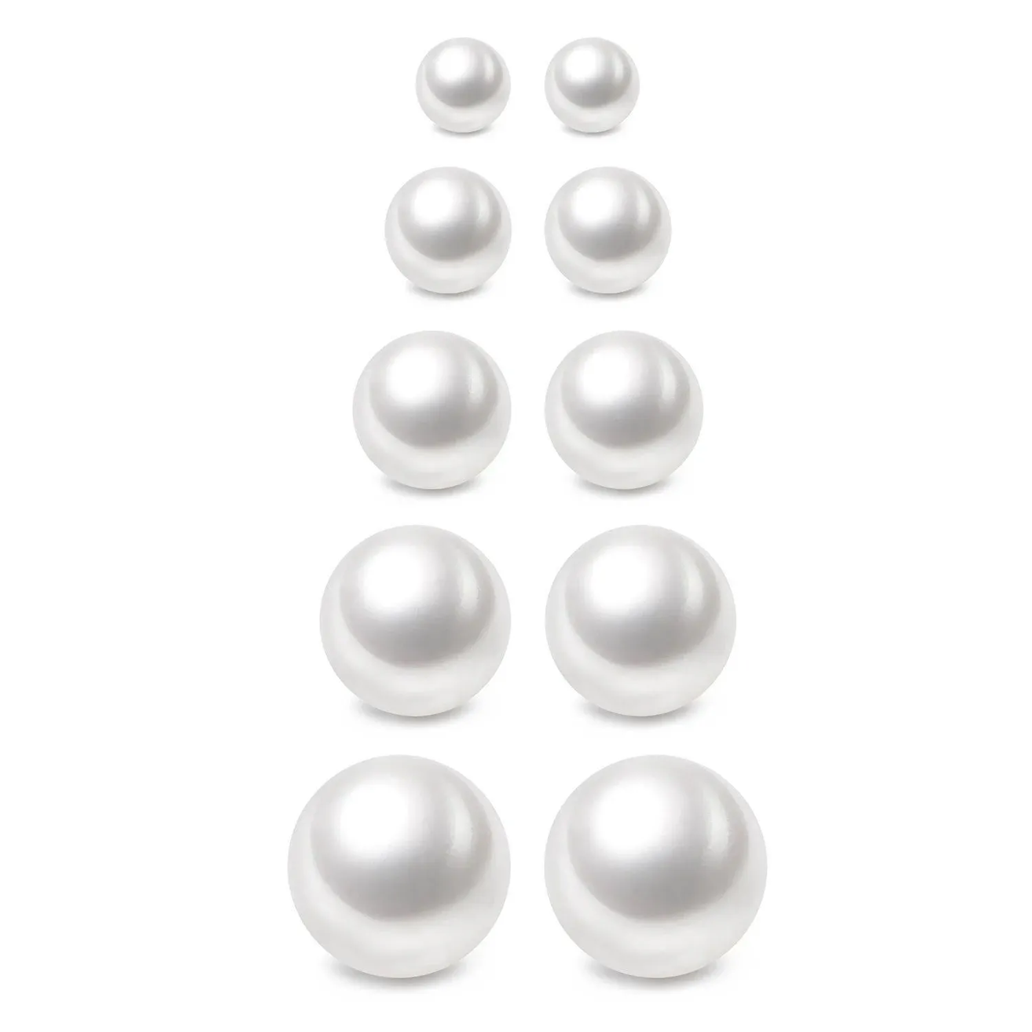 Charisma 3-7mm Composite Pearl Earrings Round Ball Pearls Stud Earrings ...