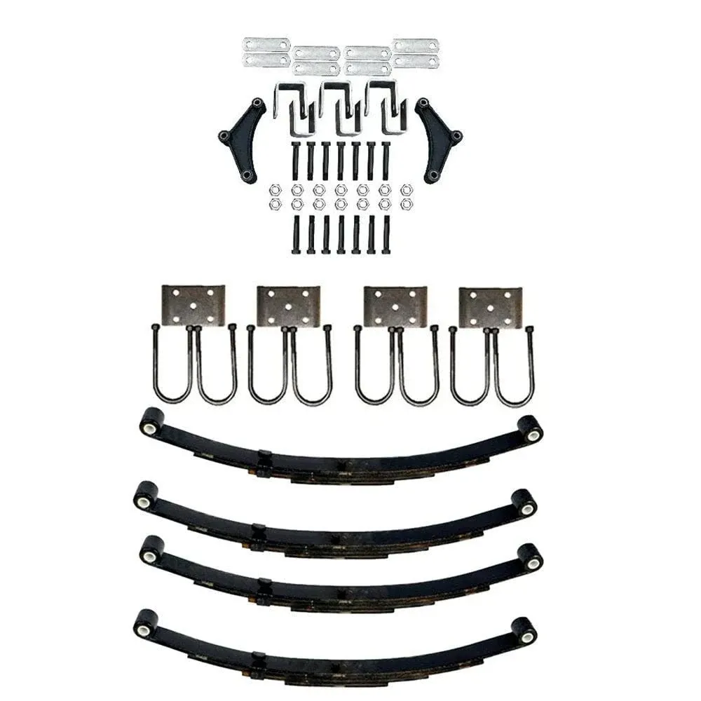 4 Leaf Double Eye 3.5K Trailer Spring Suspension Tandem Hanger Kit 2 3/8&#034; Tube