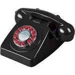 Wild &amp; Wolf - 746 Rotary Design Retro Landline Telephone Black - FAST SHIPPING 