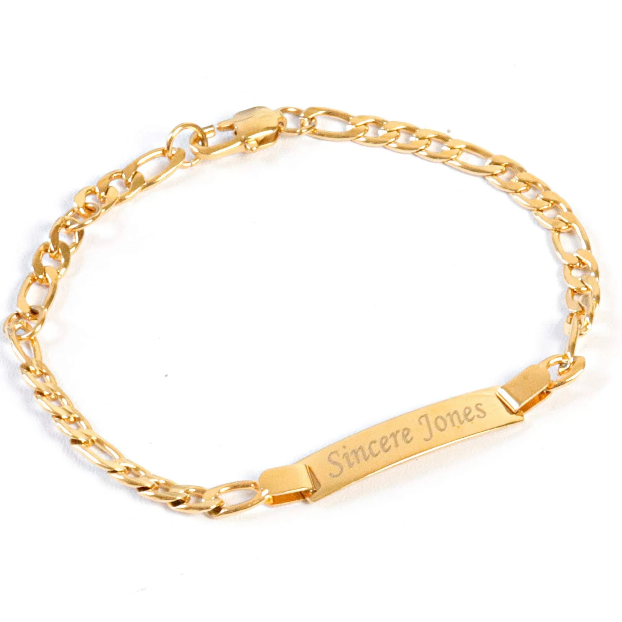 Tina&Co Personalized 18kt Gold Plated ID Bracelet for Kids Custom Made With Name Bracelet