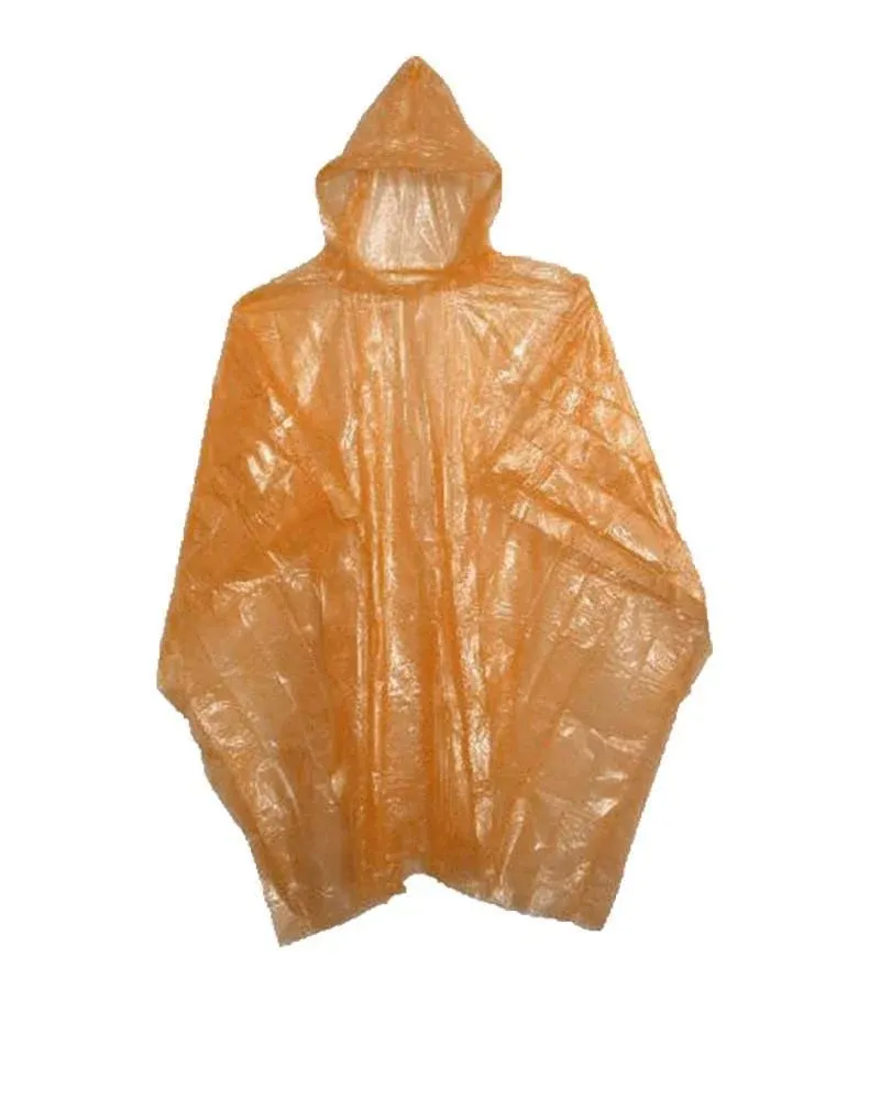 Emergency Disposable Rain Ponchos 8 Colors - (Sold in 5, 10, 30, or 200 Packs)