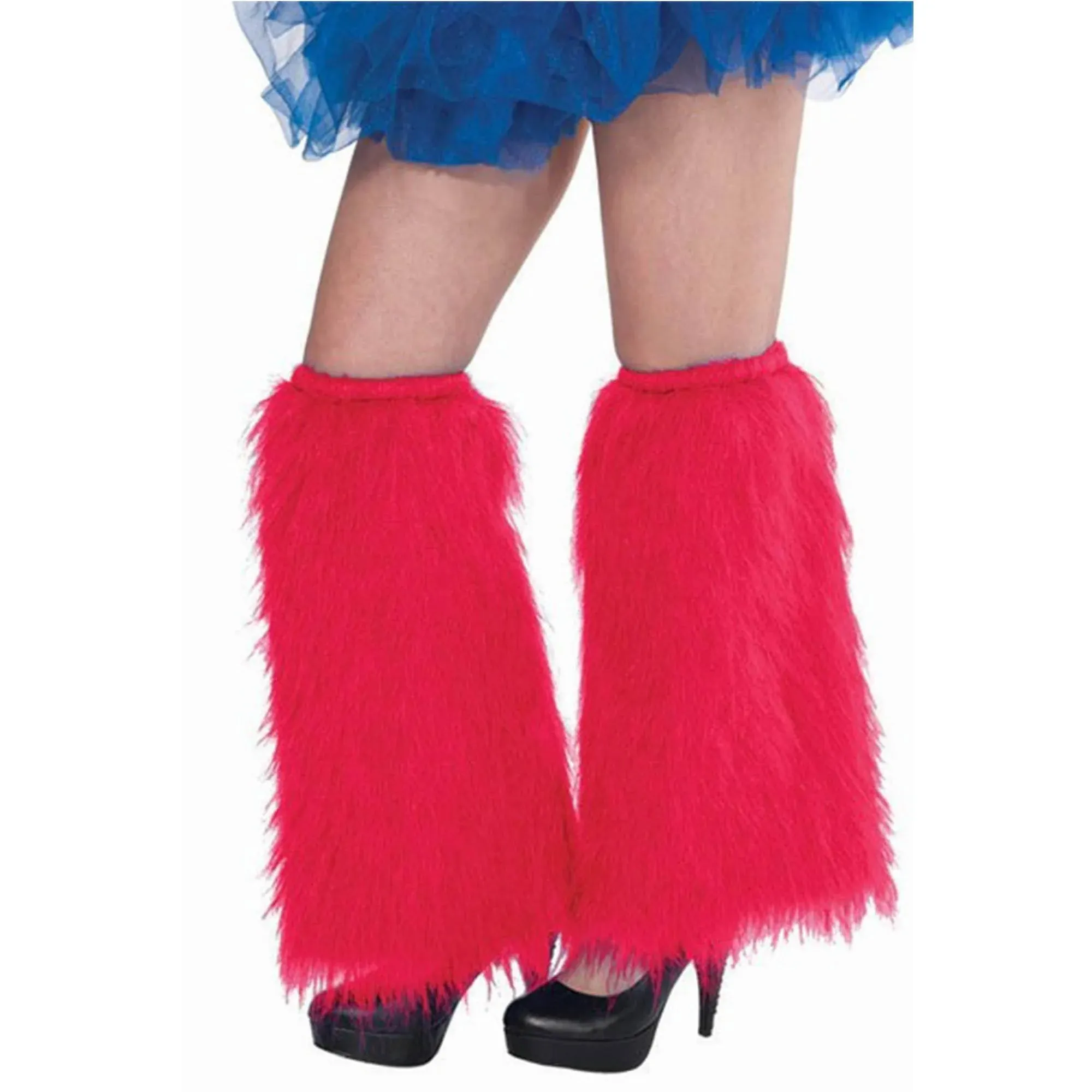 Jambieres Red Furry Leg Warmers  Cosplay Rave Festival Concert Costume NWT