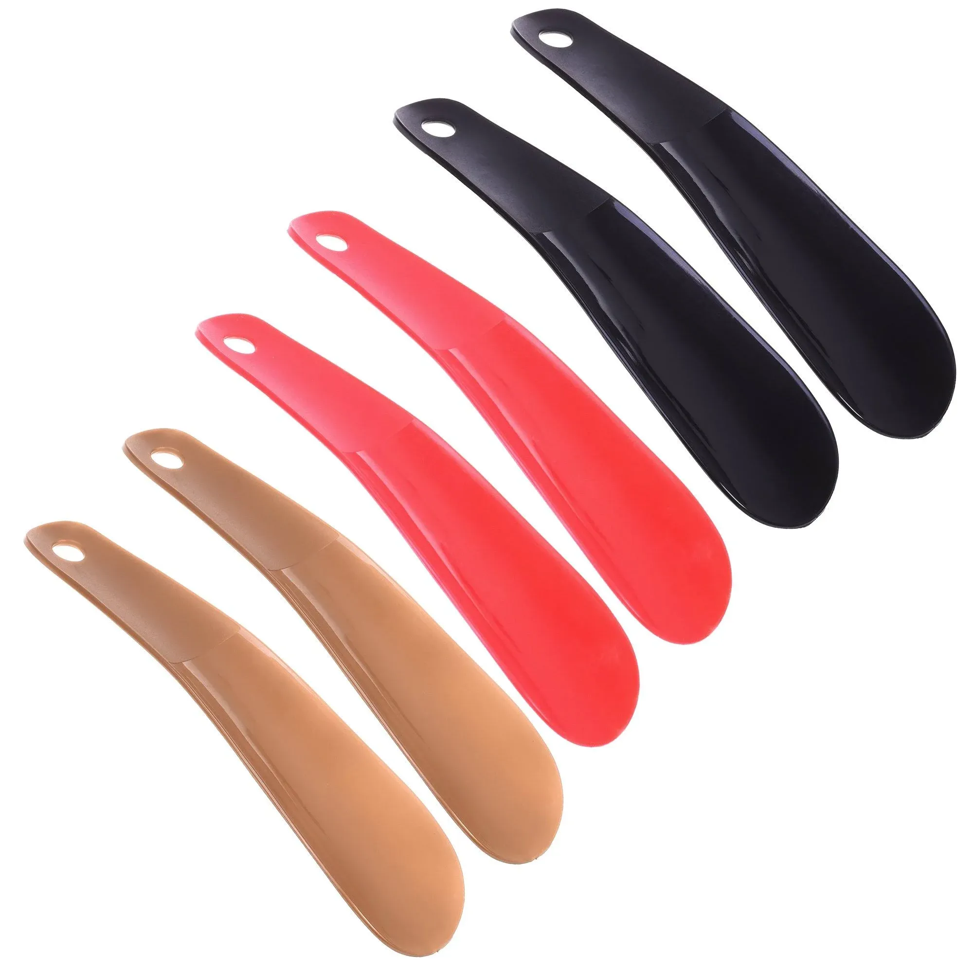 Cosmos Pack of 6 Plastic 6.3" Shoe Horn Travel Shoehorns