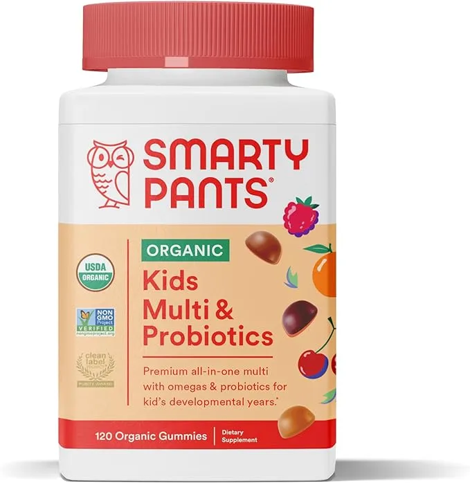 Smarty Pants Organics With Probiotics Vegetarian Gummies 120 Kids Formula 3/25