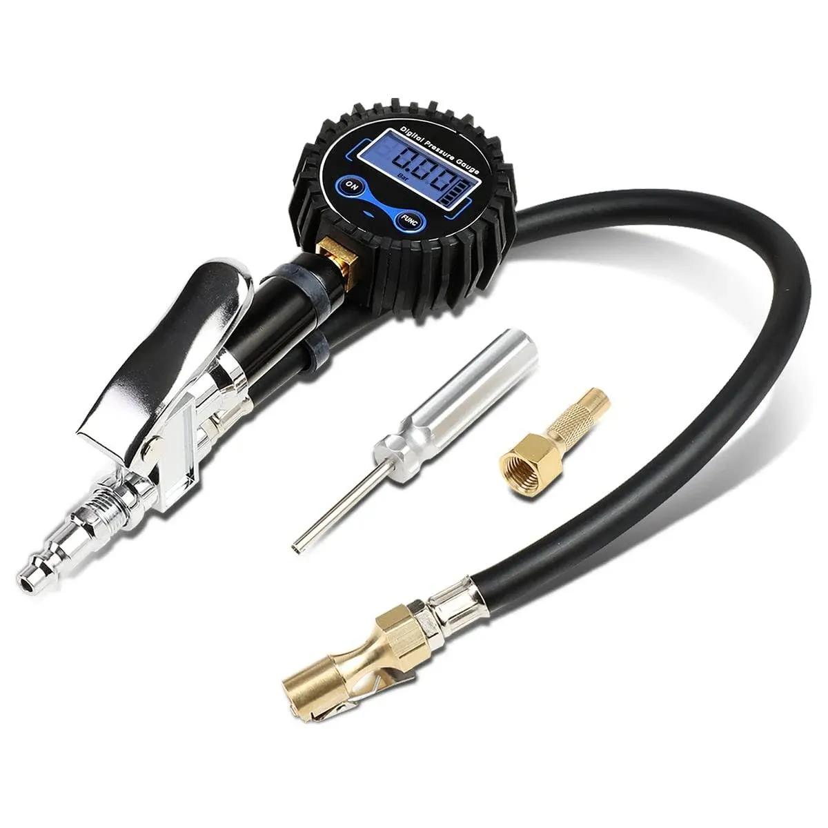 DNA Motoring 18 in. Flexible Quick Release Hose LED Digital Air Pressure ...