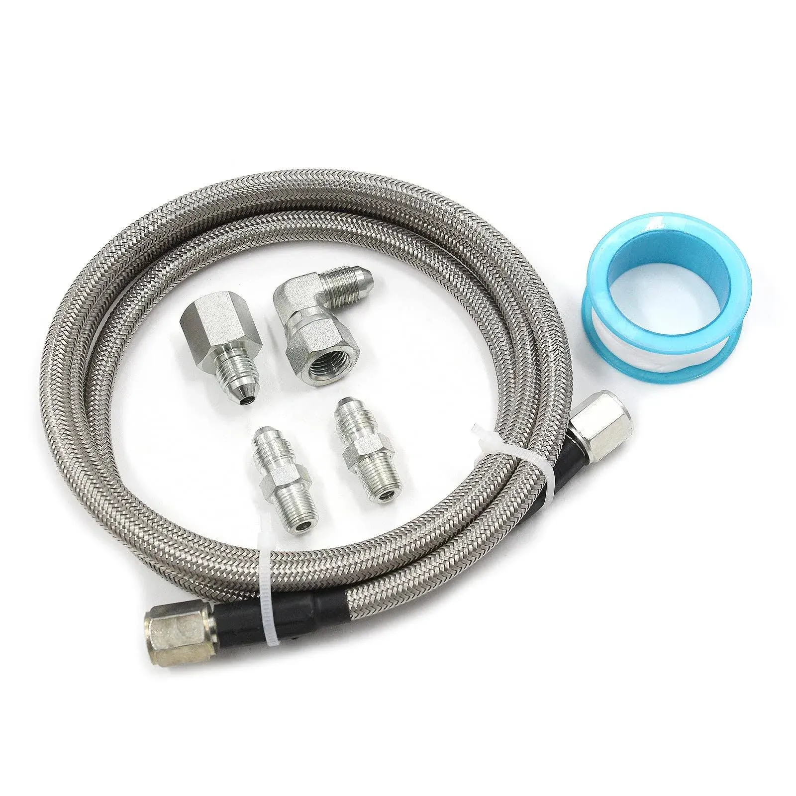 MSCRP Steel Braided Turbo Oil Feed Line -4AN, Pressure Stainless Remote ...