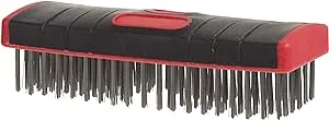 Red Devil 4166 Soft Grip Stainless Steel Scrub Brush, 7"