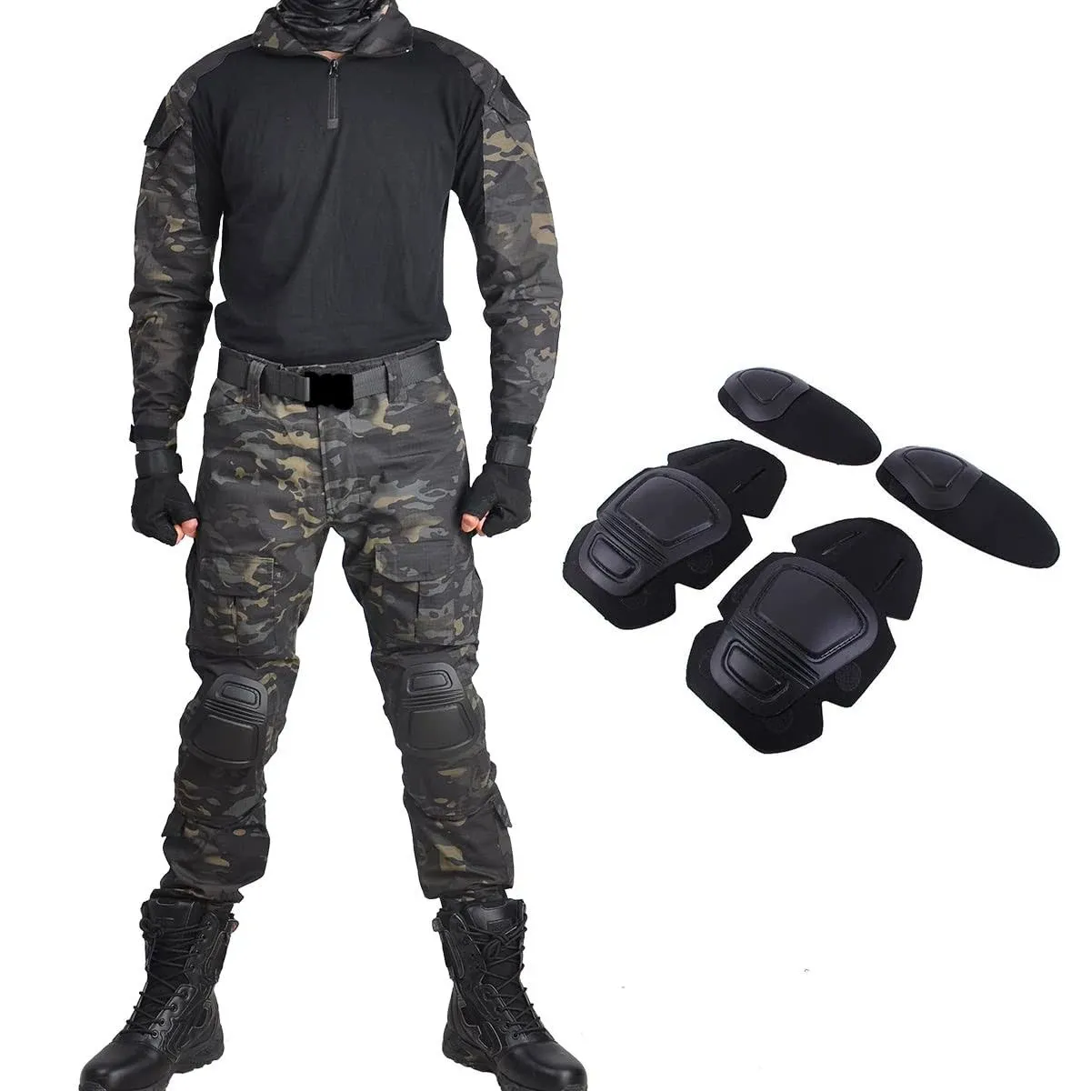 HAN·WILD Men's Military Uniform Tactical Suit Combat Shirts and Pants BDU Airsoft ...