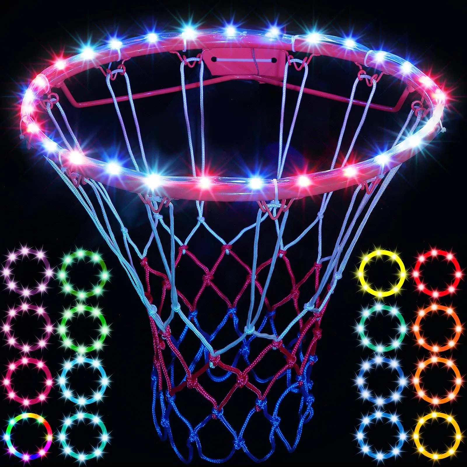 Rope Lights LED Basketball Hoop Light, Remote Control Waterproof Basketball Rim ...