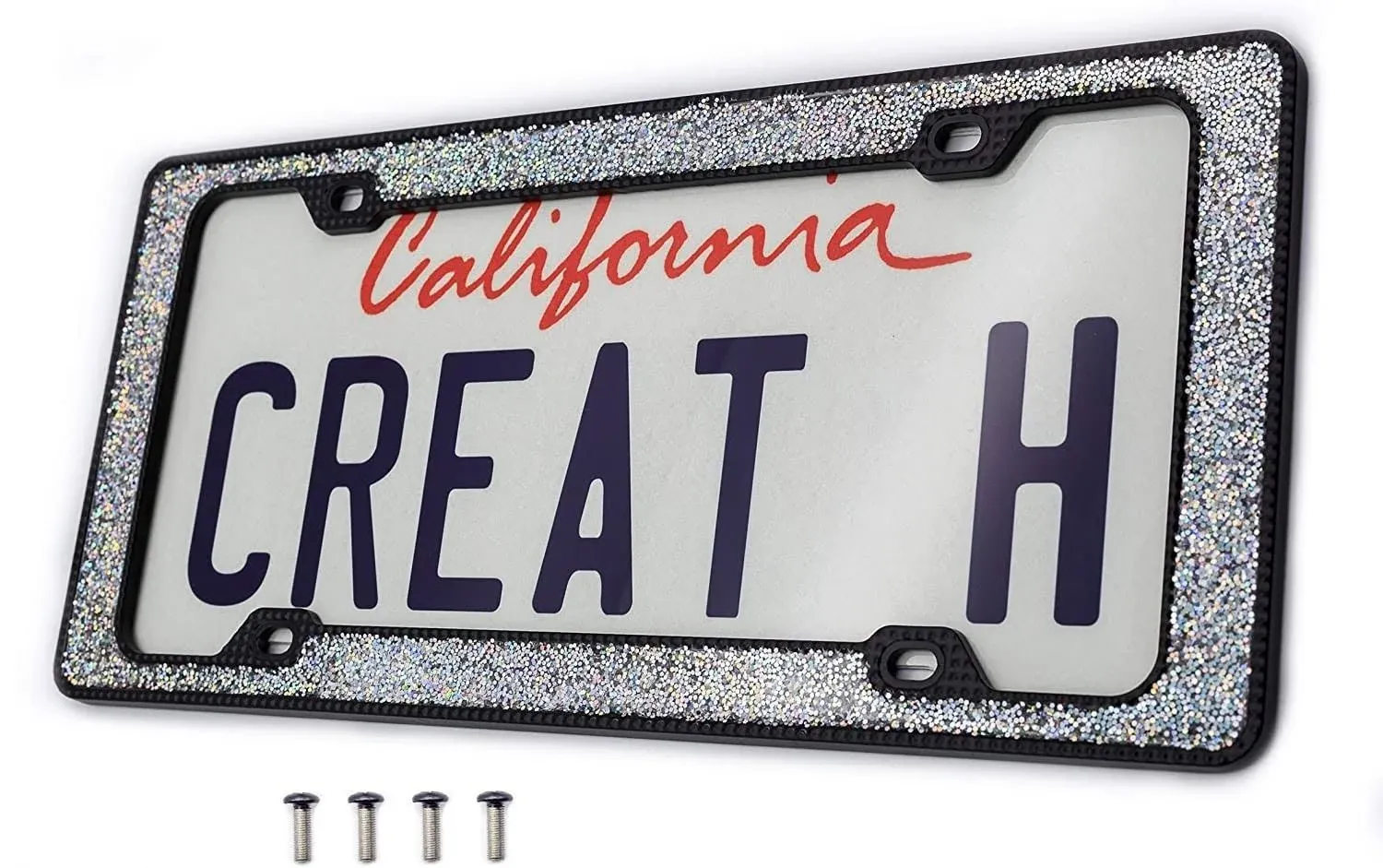 Creathome 3D Shining and Neon License Plate Frame from Pure Zinc Alloy Metal ...