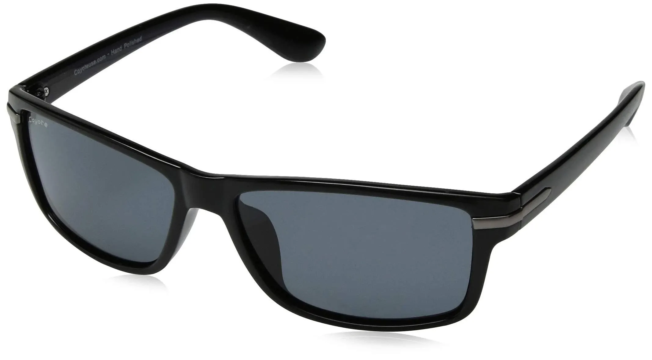 Coyote Eyewear Unisex P-43 Polarized Fashion Sunglasses, Black/Gray