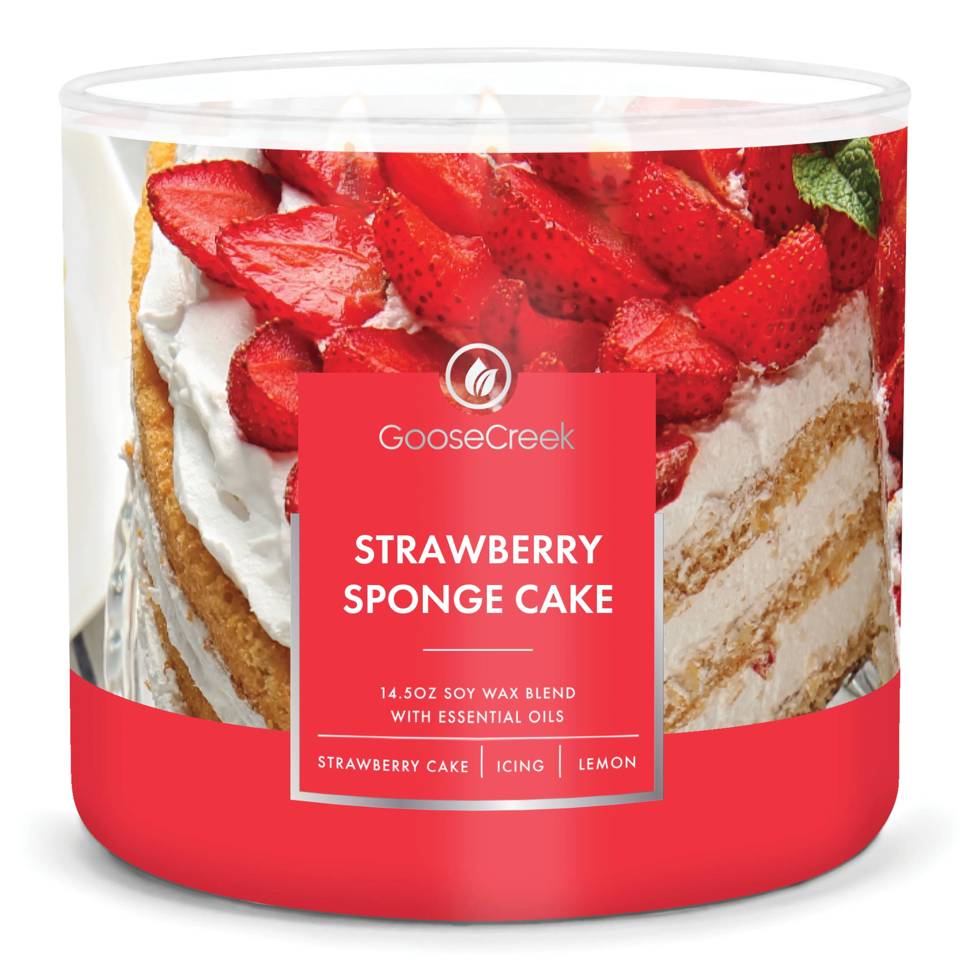 Goose Creek, Strawberry Sponge Cake Scented 3 Wick Jar Candle, 14.5oz