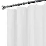 Zenna Home Fabric Shower Curtain Liner with Weighted Hem, Soft Microfiber, Water-Repellent, White, 70" x 72" Inches, Quick Drying Machine Washable Cloth Shower Liner, Premium Shower Liners