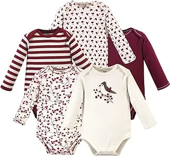 Touched by Nature Organic Long Sleeve Bodysuits 5-Pack, Arctic