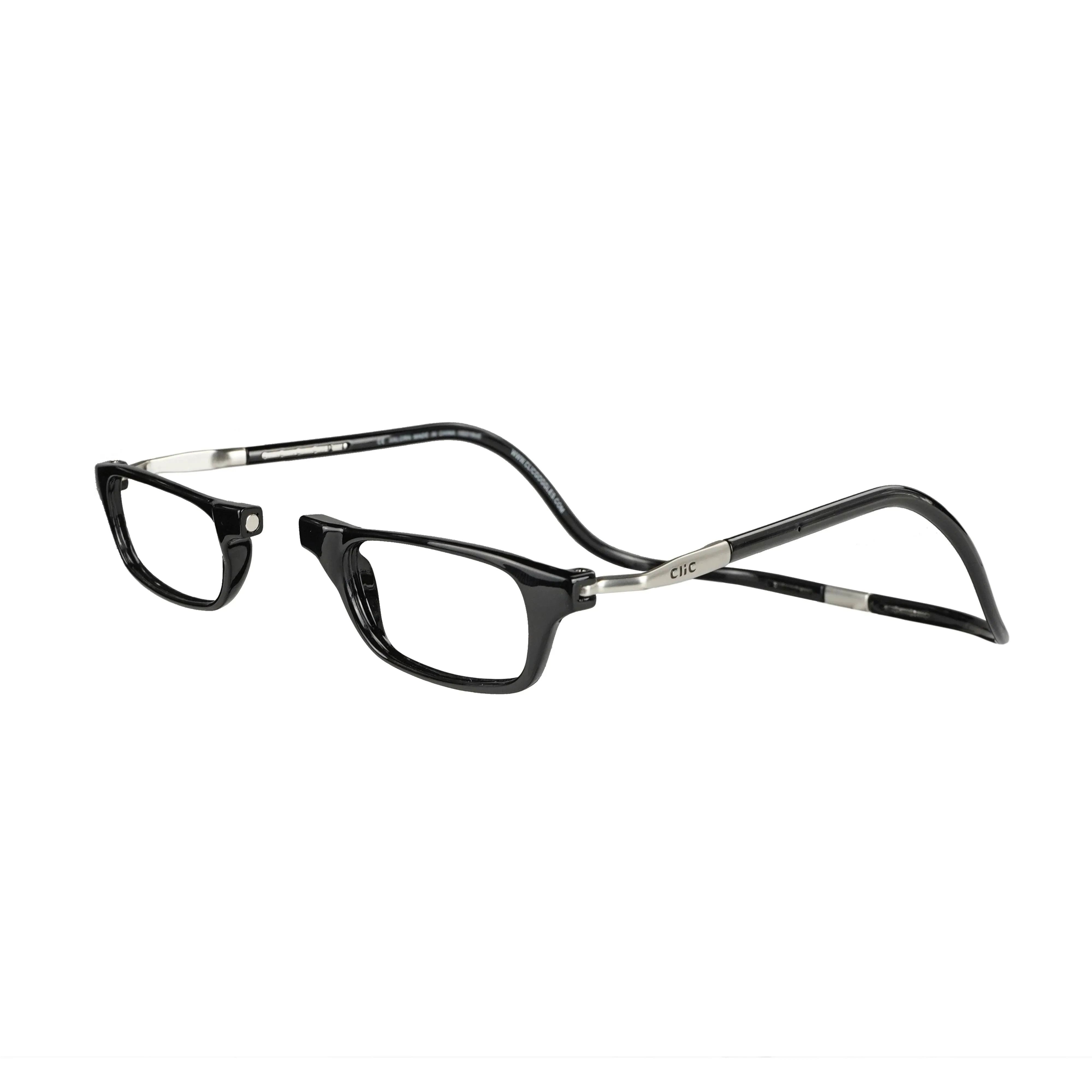 Clic Magnetic Reading Glasses for Men or Women, Computer Readers, Original Long (Black, 2.25 Magnification)