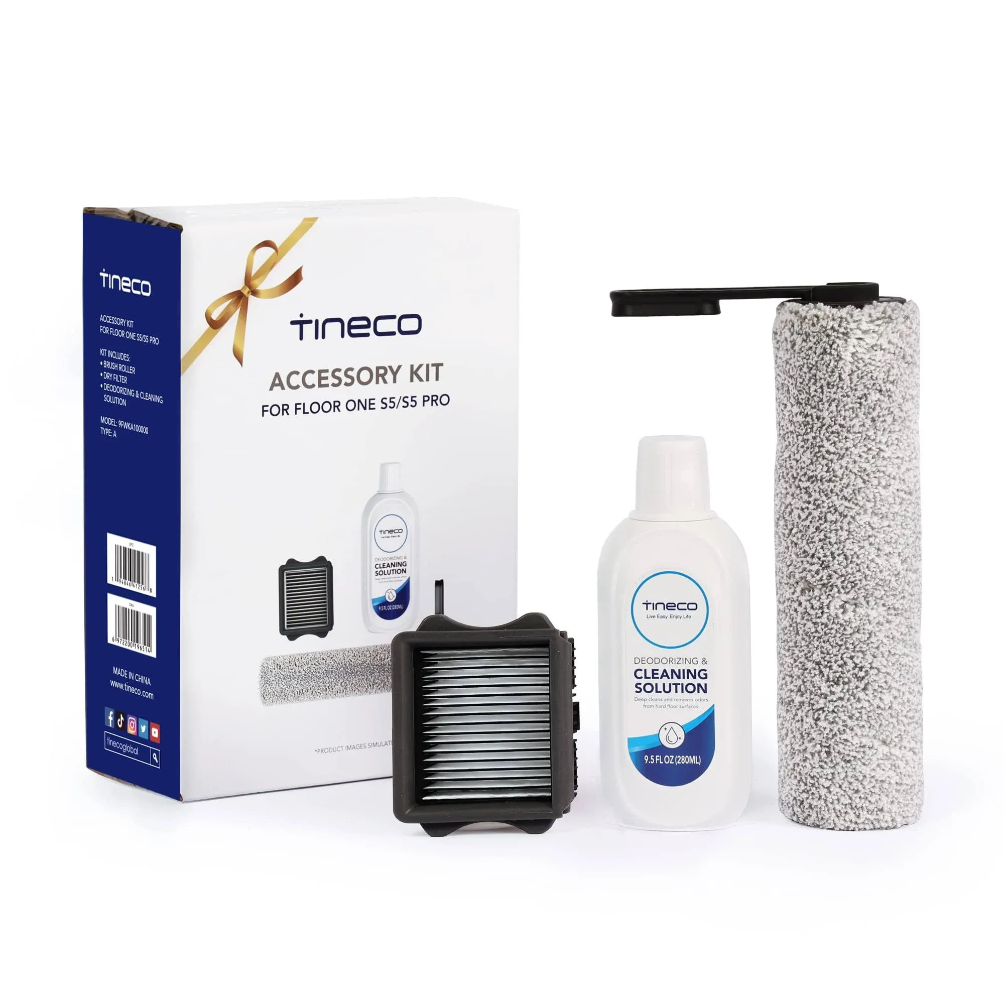 Tineco Floor ONE S5 and Floor ONE S5 PRO 2 Replacement HEPA Assembly & Brush Roller & 280ml Solution Set (S5 & S5 PRO 2 only)