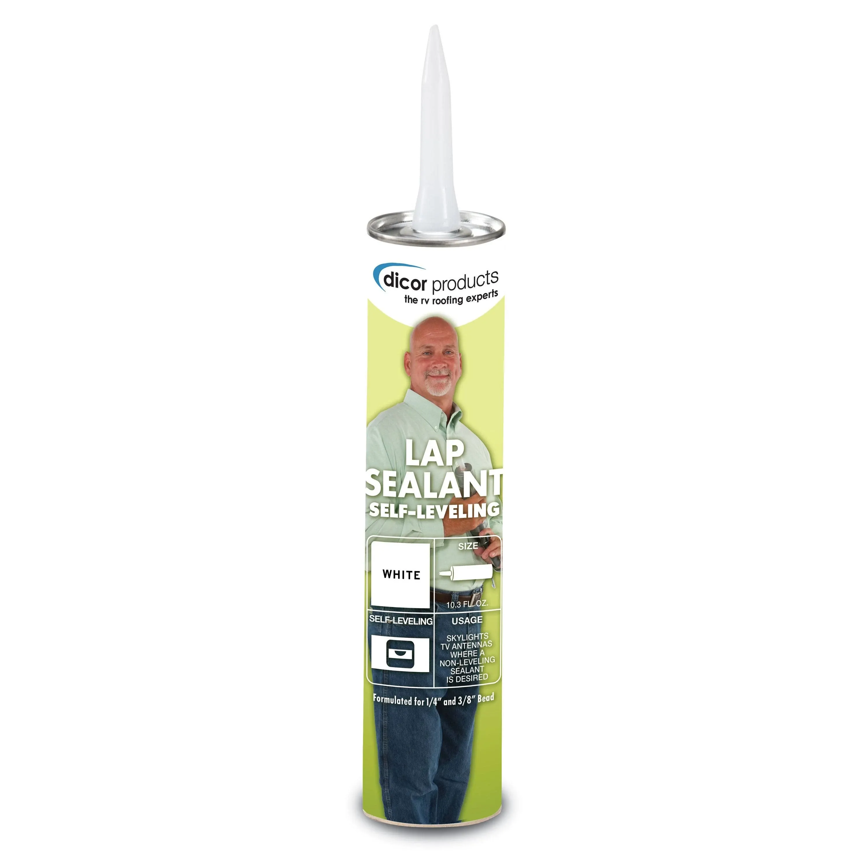 Dicor 501LSW-1 EPDM Self-Leveling Lap Sealant-10.3 oz. Tube, White, 10.3 Fluid_o