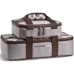 Rachael Ray Lugger Duo, Insulated Casserole Carrier for Hot or Cold Food, Thermal Lasanga Lugger Tote for Pockluck, Parties, Picnic, and Cookouts, Fits 9" x 13" Baking Dish, Sea Salt Grey