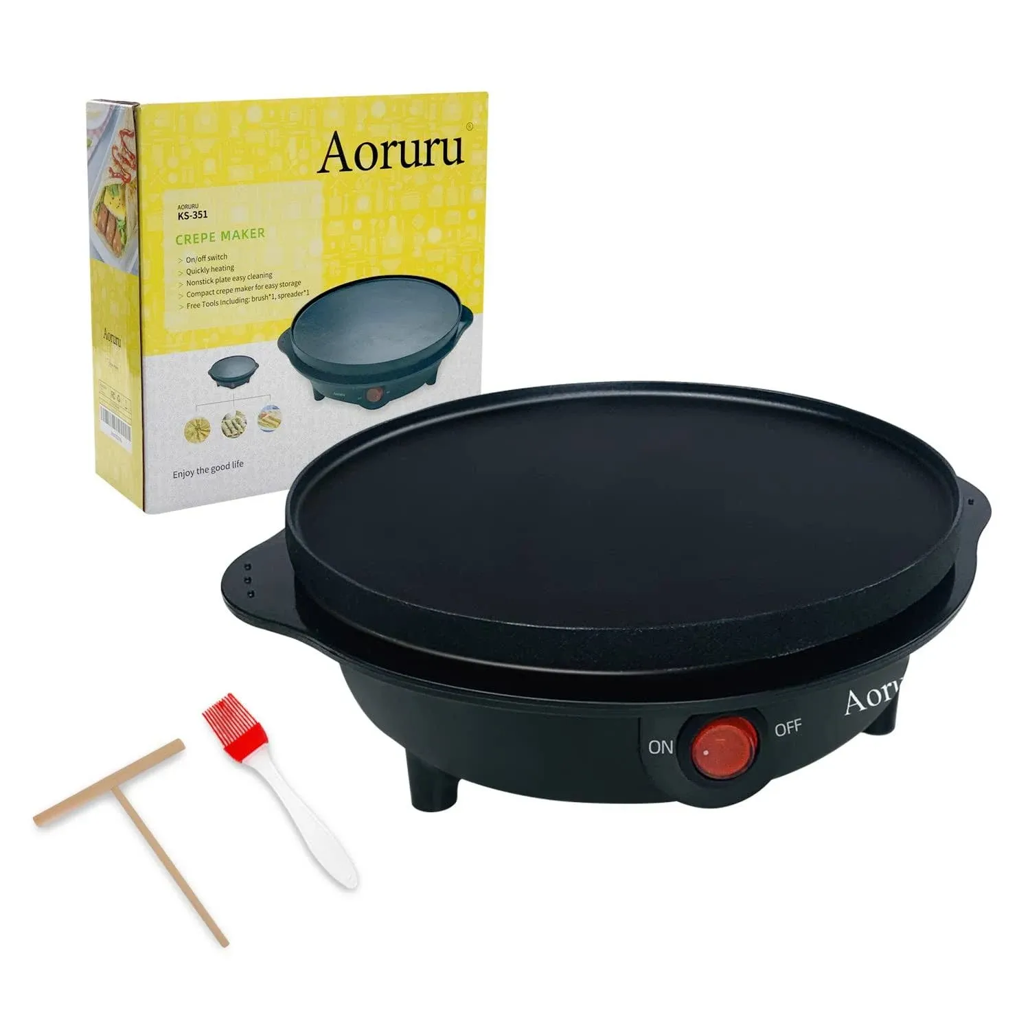 Aoruru 7-Inch Electric Crepe Maker and Pancake Pan