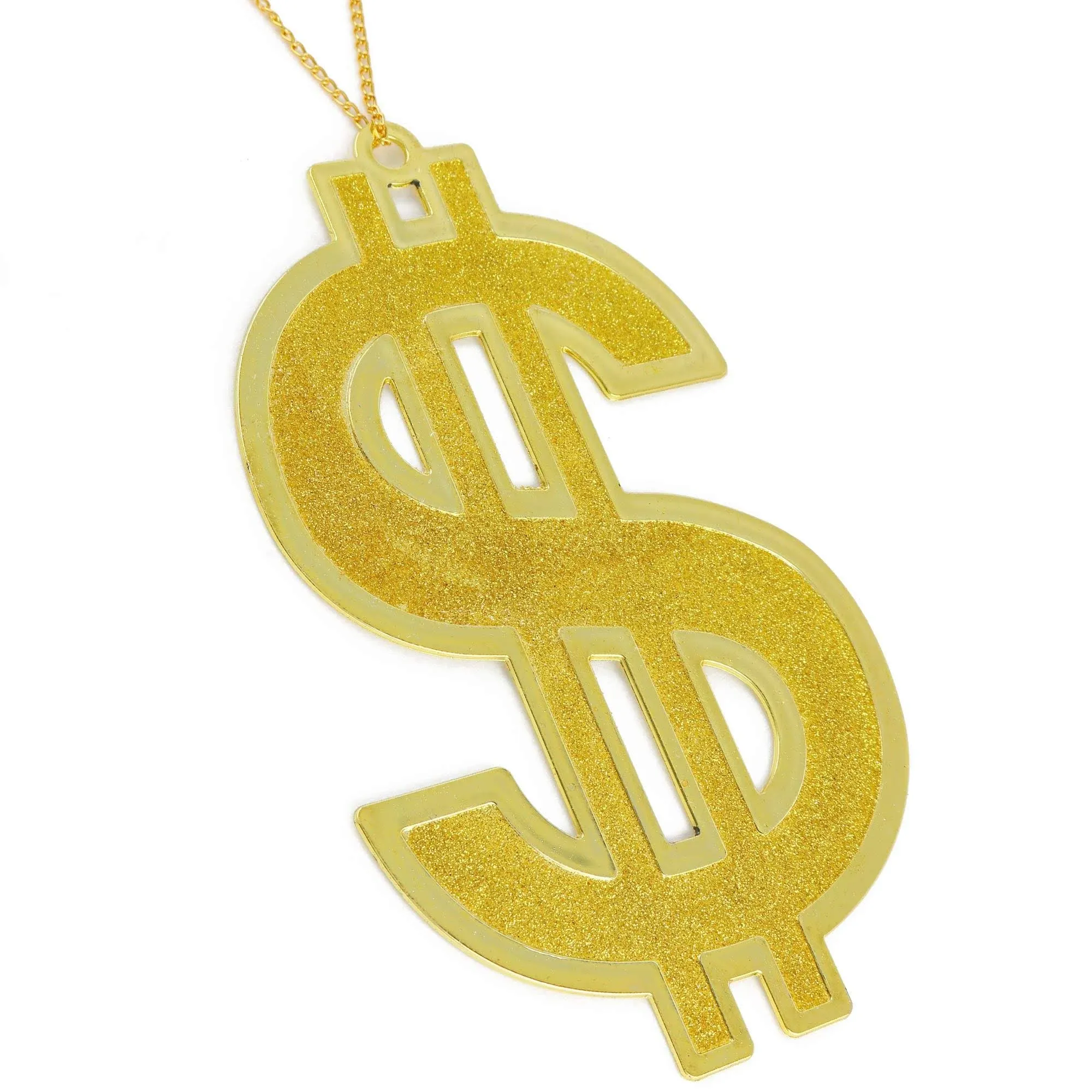 Skeleteen Hip Hop Gold Necklace - Rapper Dollar Sign Medallion Gangster Golden ...