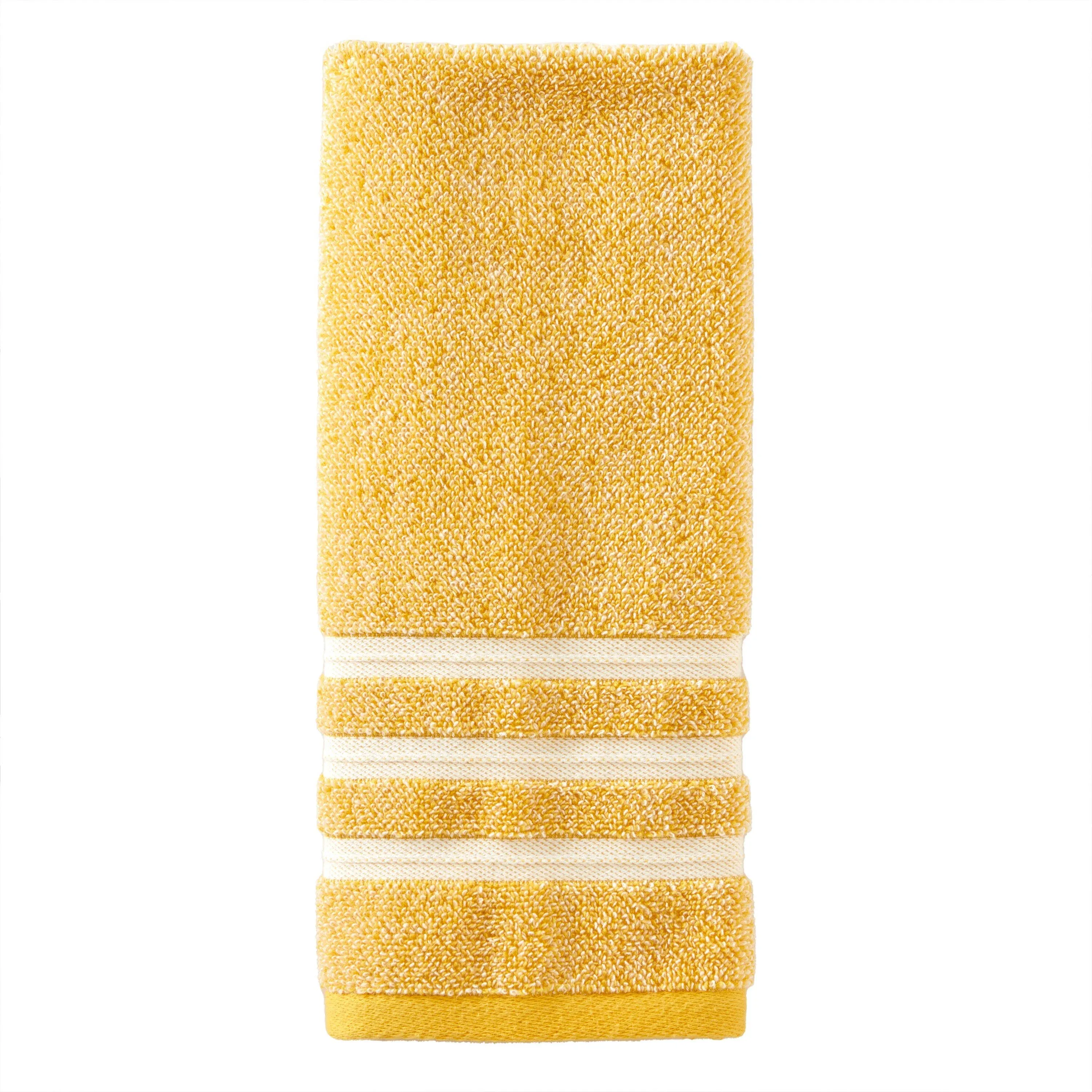 Mid Century Solid Cotton 2 Piece Hand Towel Set, 26" X 16" In Yellow