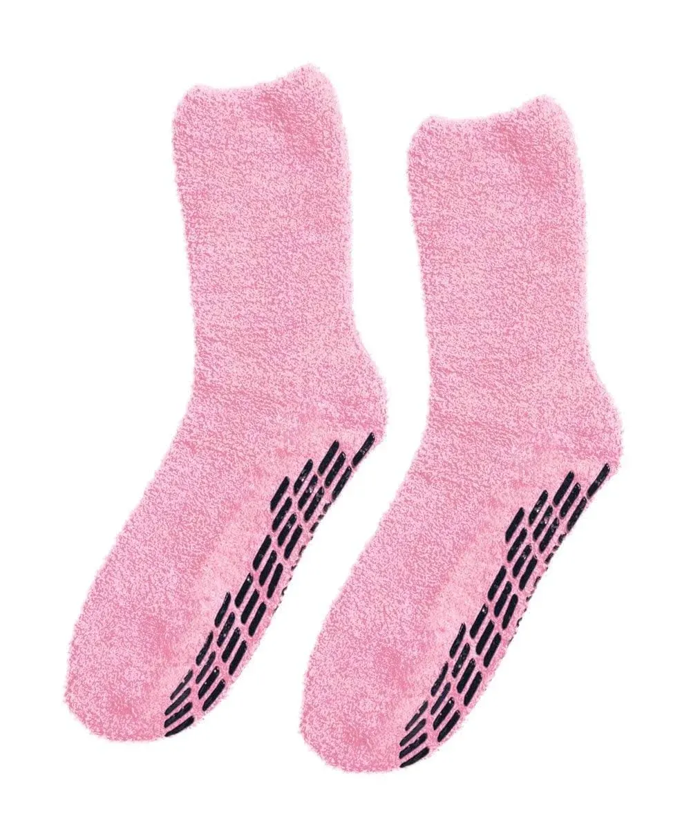 Silverts Best Gripper Hospital Socks Men & Women - Slipper Socks Baby Pink 