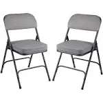 OEF Furnishings 2 Pack Fabric Upholstered 2 Cushion Folding Chair Gr