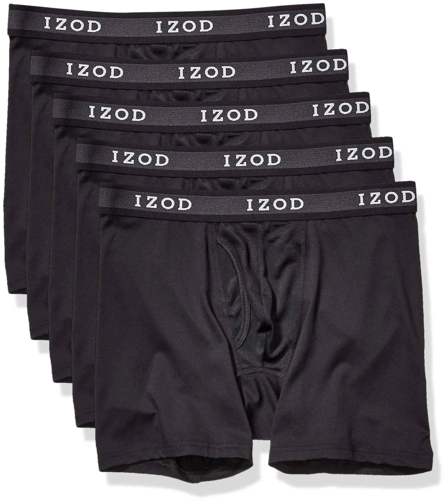 IZOD Men's Boxer Briefs – 5 Pack Performance Boxers for Men with Mesh Pouch