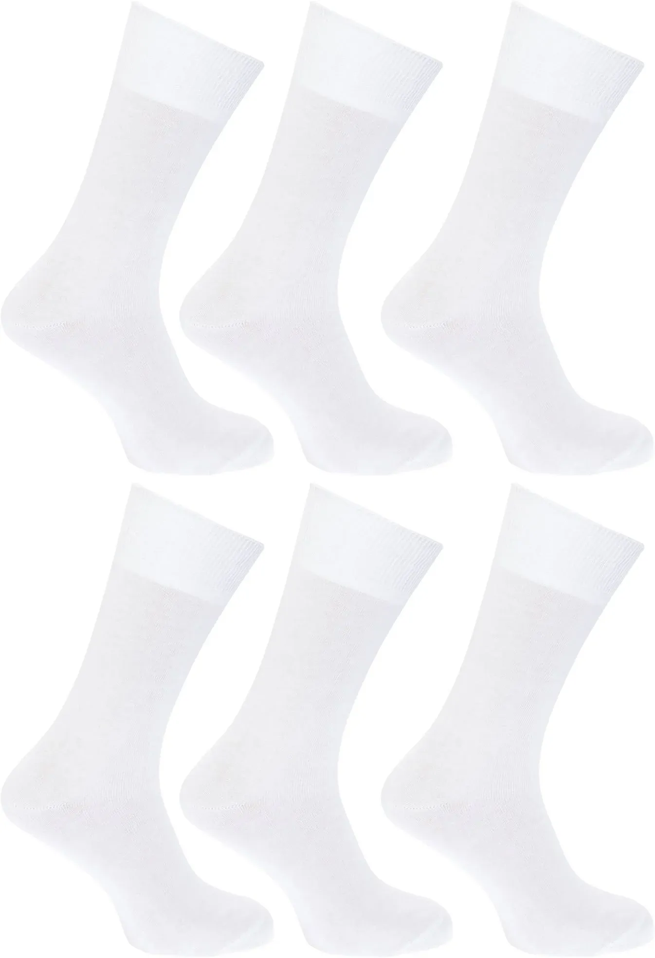 FLOSO Womens/Ladies Plain 100% Cotton Socks (Pack Of 6) (W208)