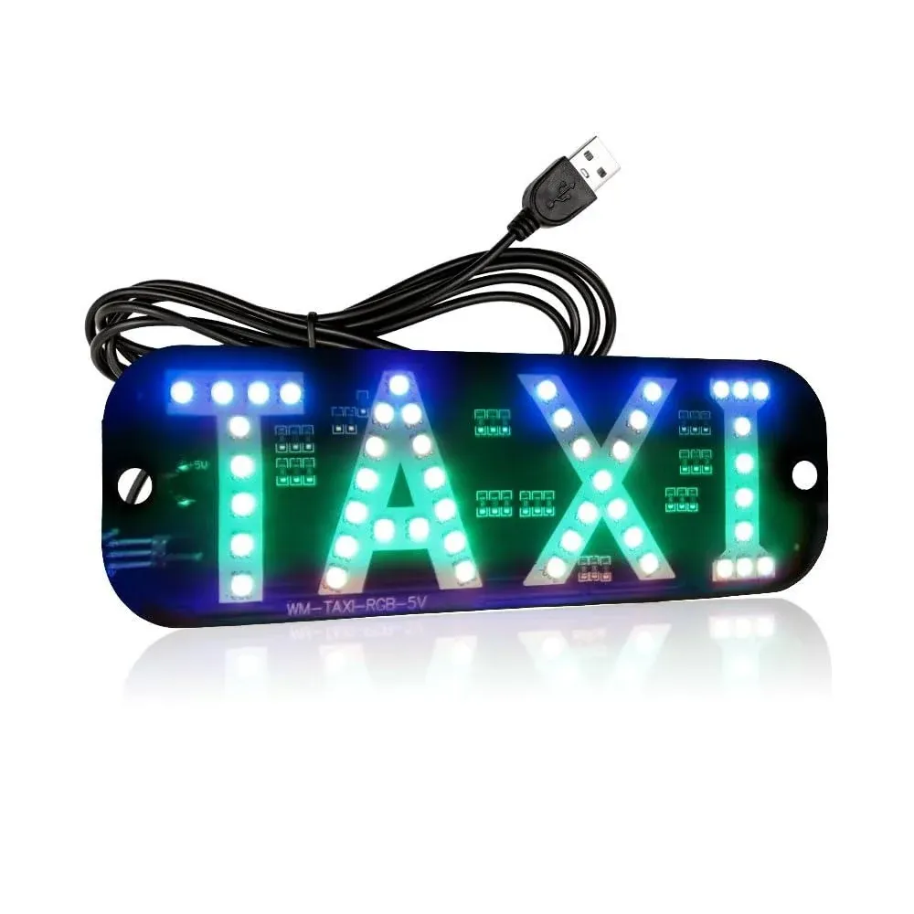 NSKANQI 1Set RGB LED Sign Decor,Colorful Taxi Flashing Hook on Car Window with ...