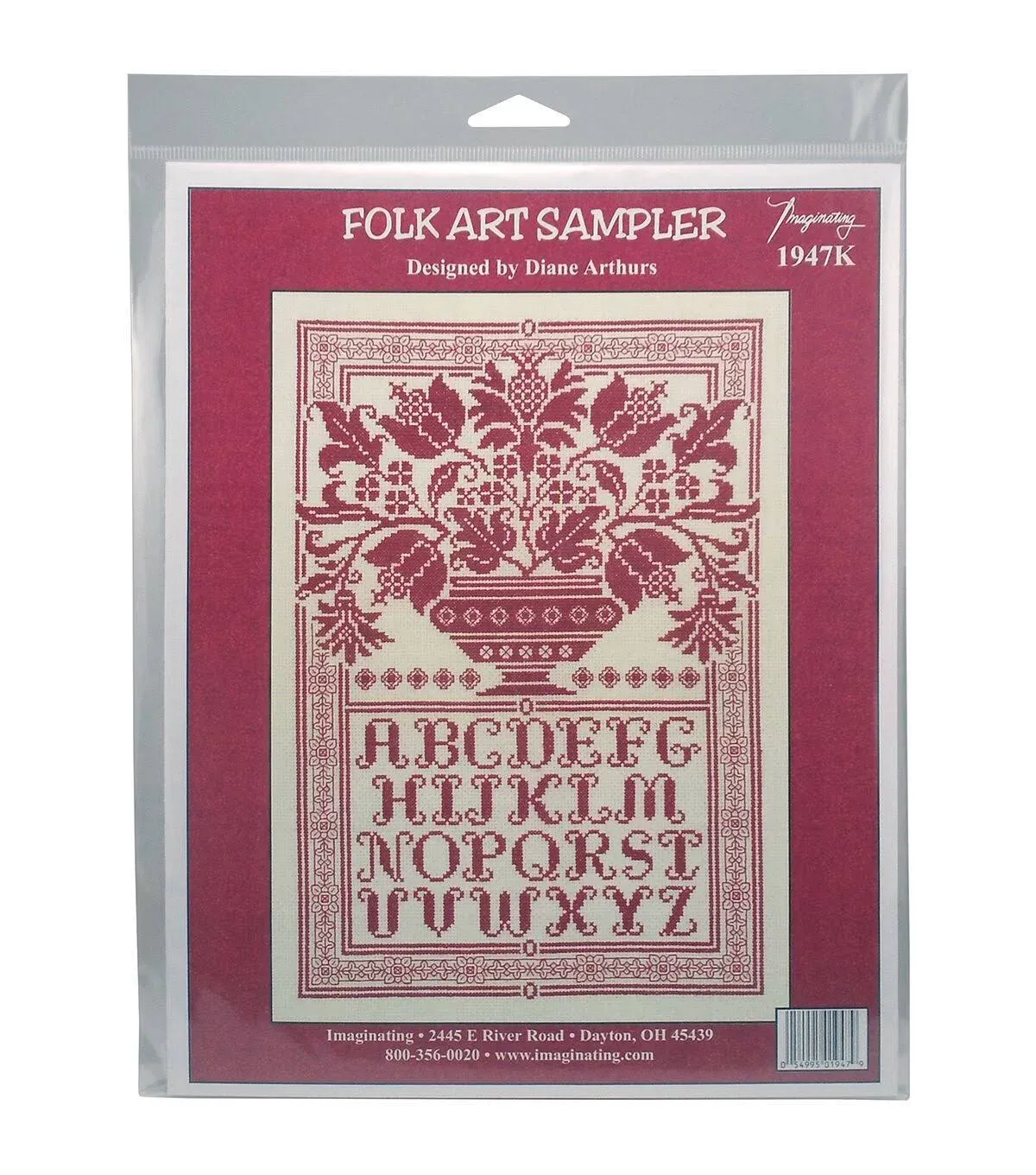 Folk Art Sampler Counted Cross Stitch Kit 10"X14.75" 14 Count