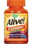 Nature's Way Alive! B-Complex Gummies, Cellular Energy Support*, Mango Flavored, 60 Gummies