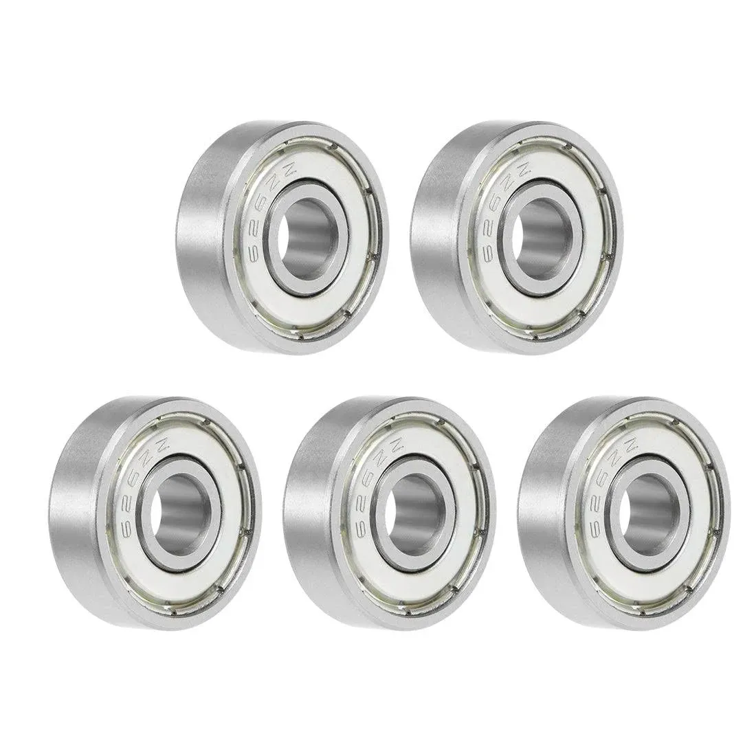 Uxcell 626ZZ Deep Groove Ball Bearing 6x19x6mm Double Shielded Chrome Bearings ...