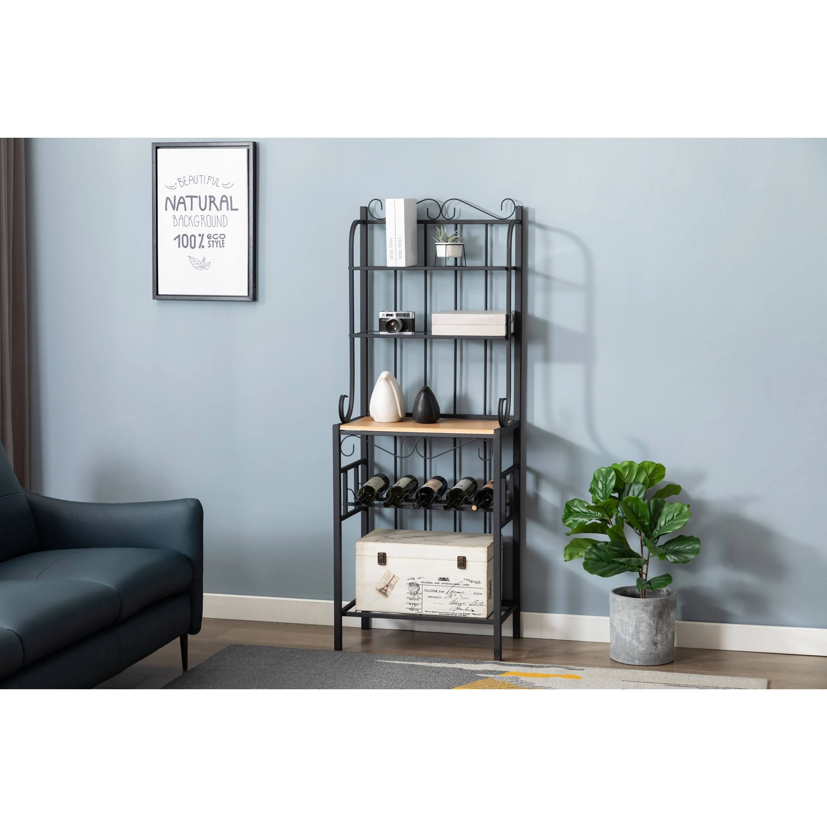 Praha Baker's Rack, Black - Mediterranean - Baker's Racks - by Boraam Industries, Inc. | Houzz