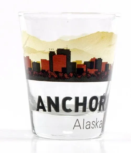 Anchorage Alaska Sunset Skyline Shot Glass, Size: One Size