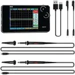 MINIWARE Pocket Oscilloscope DS212, Portable Oscilloscope Mini Size Handheld, Built-in Rechargeable Battery, 2 Channels, 1Mhz Bandwidth, Entry Level Oscilloscope for Beginner