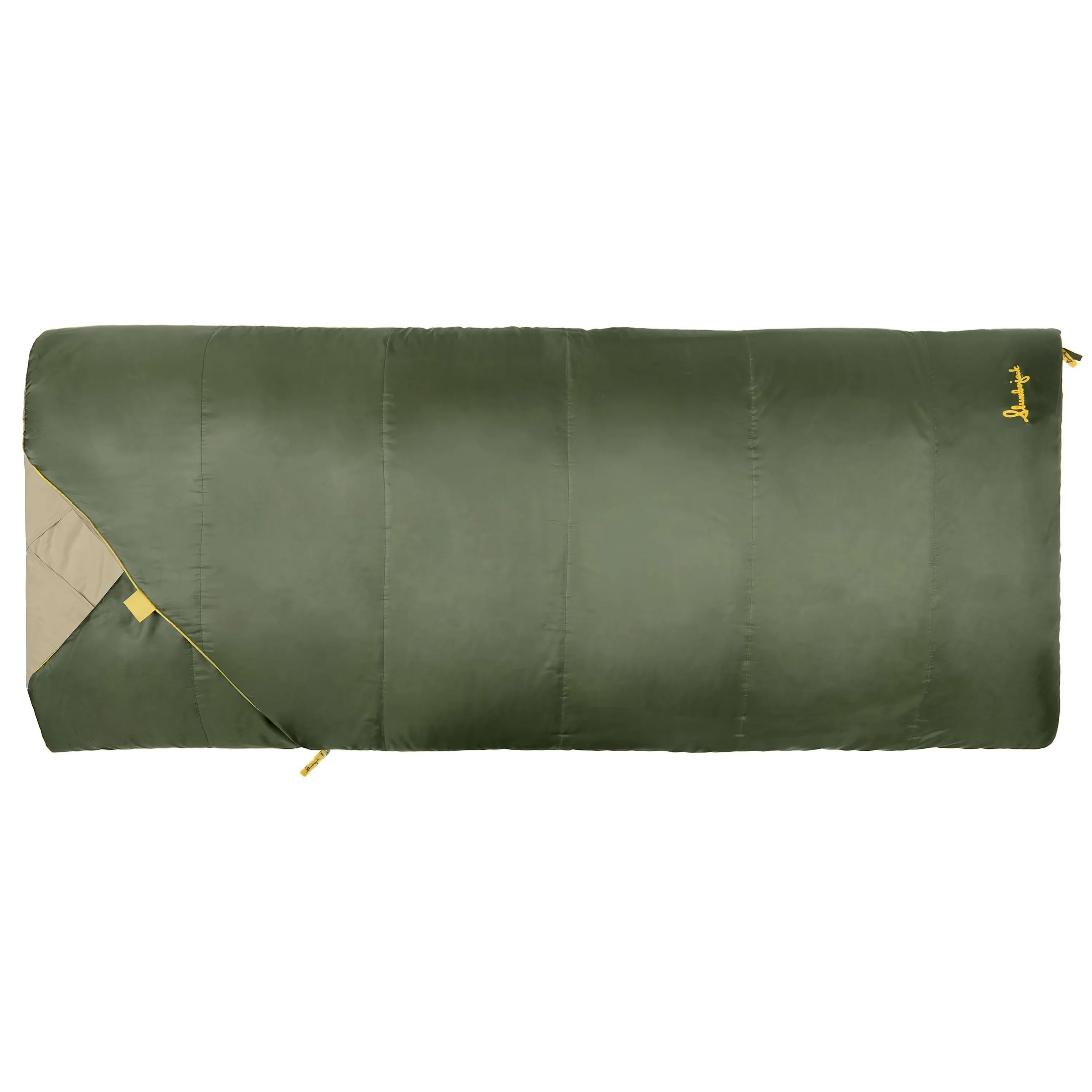 Slumberjack 35F Fall River Multi-Layer Sleeping Bag, Green/Beige/Ye<wbr/>llow 35&#034;x80&#034;