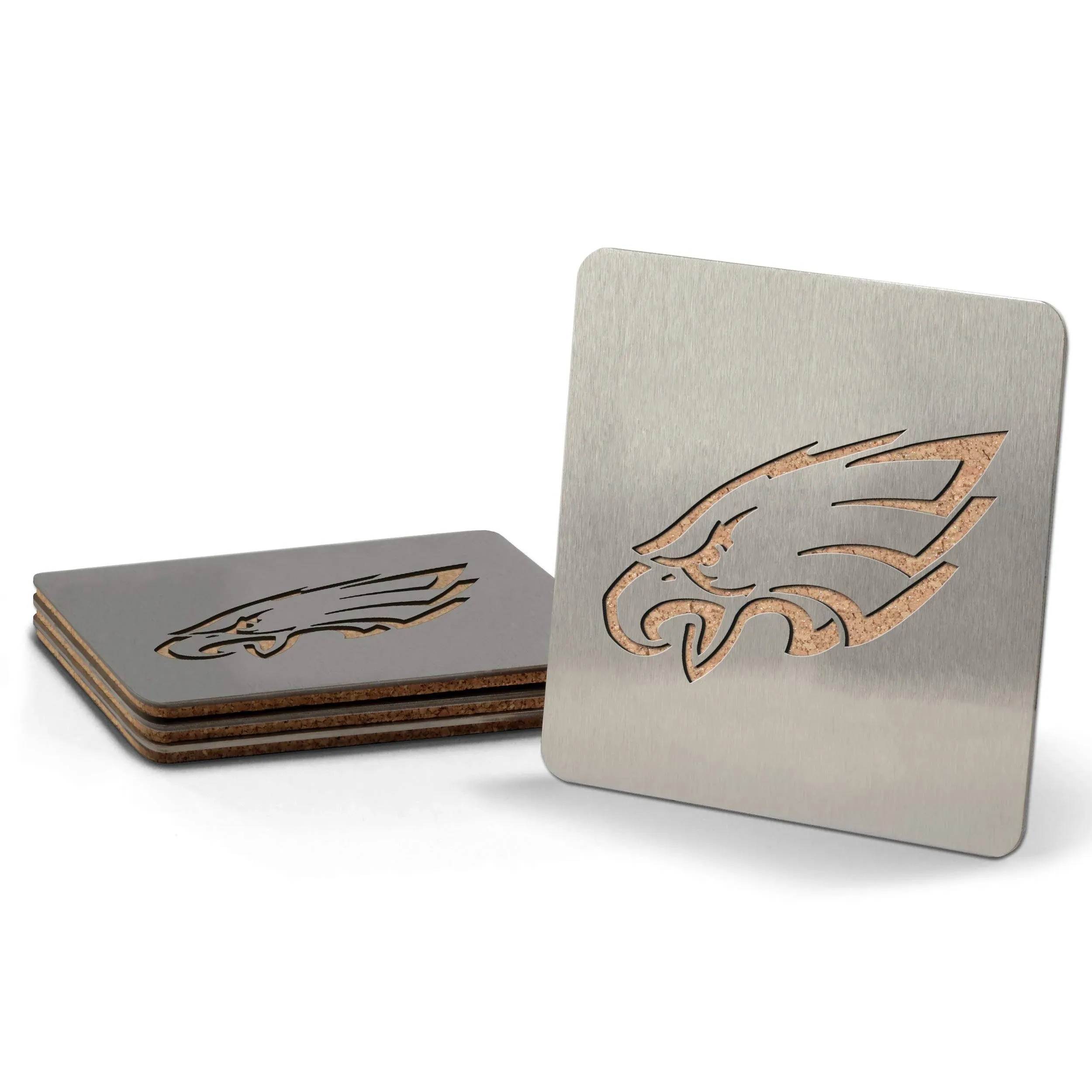 Philadelphia Eagles Boaster Set of 4 Stainless Steel Cork Backed Coasters