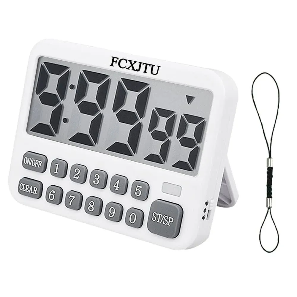 FCXJTU Digital Kitchen Timer, Large Display Cooking Timer Cycle Count Up/Down ...