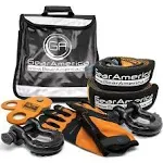 ABN Recovery Tow Strap Kit - 35,000lbs Load Limit Tree Saver Straps Snatch Block