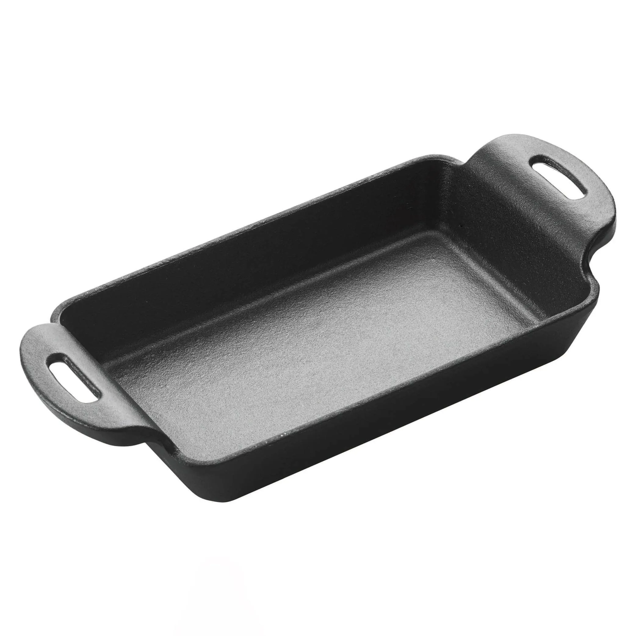 Winco CASM-7RT 14 oz. Cast Iron Matte Black Enamel Rectangular FireIron Mini ...