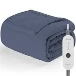 Sunbeam Nordic Premium Electric Heated Throw Blanket with 4 Heat Settings Controller, 4-Hour Auto Shut-Off, Overheat Protection UL Certified (50" x 60") (Blue)