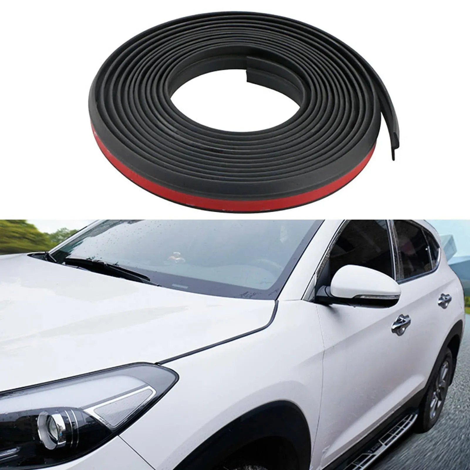 Car Hood Sealing Strip Automotive Weather Stripping Rubber Seal Strip 13.1 Ft